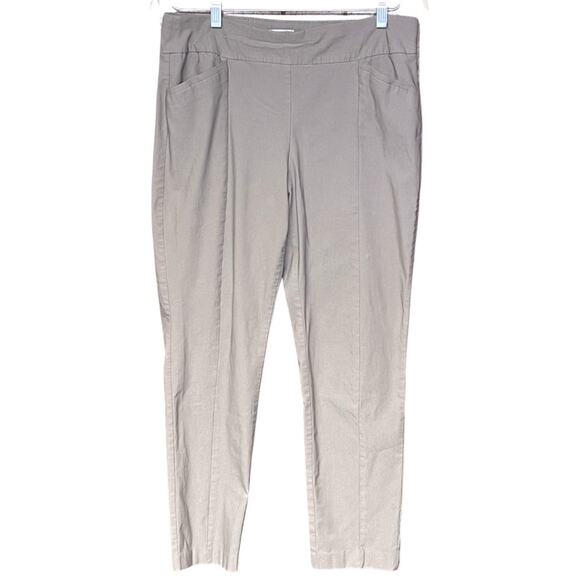 Chico’s so slimming pants tan stretch comfortable flattering size large short - Picture 1 of 4